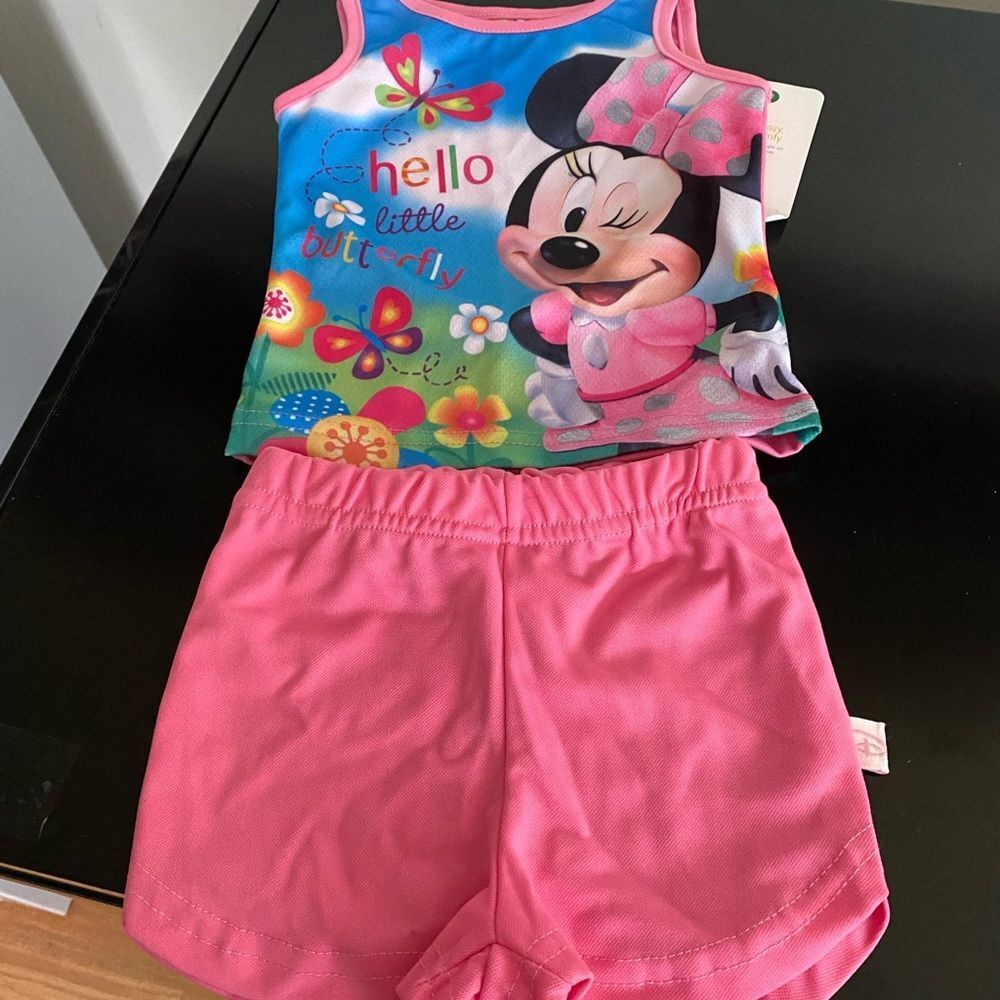 Disney Pink Minnie Mouse Butterfly Tank & Shorts Set